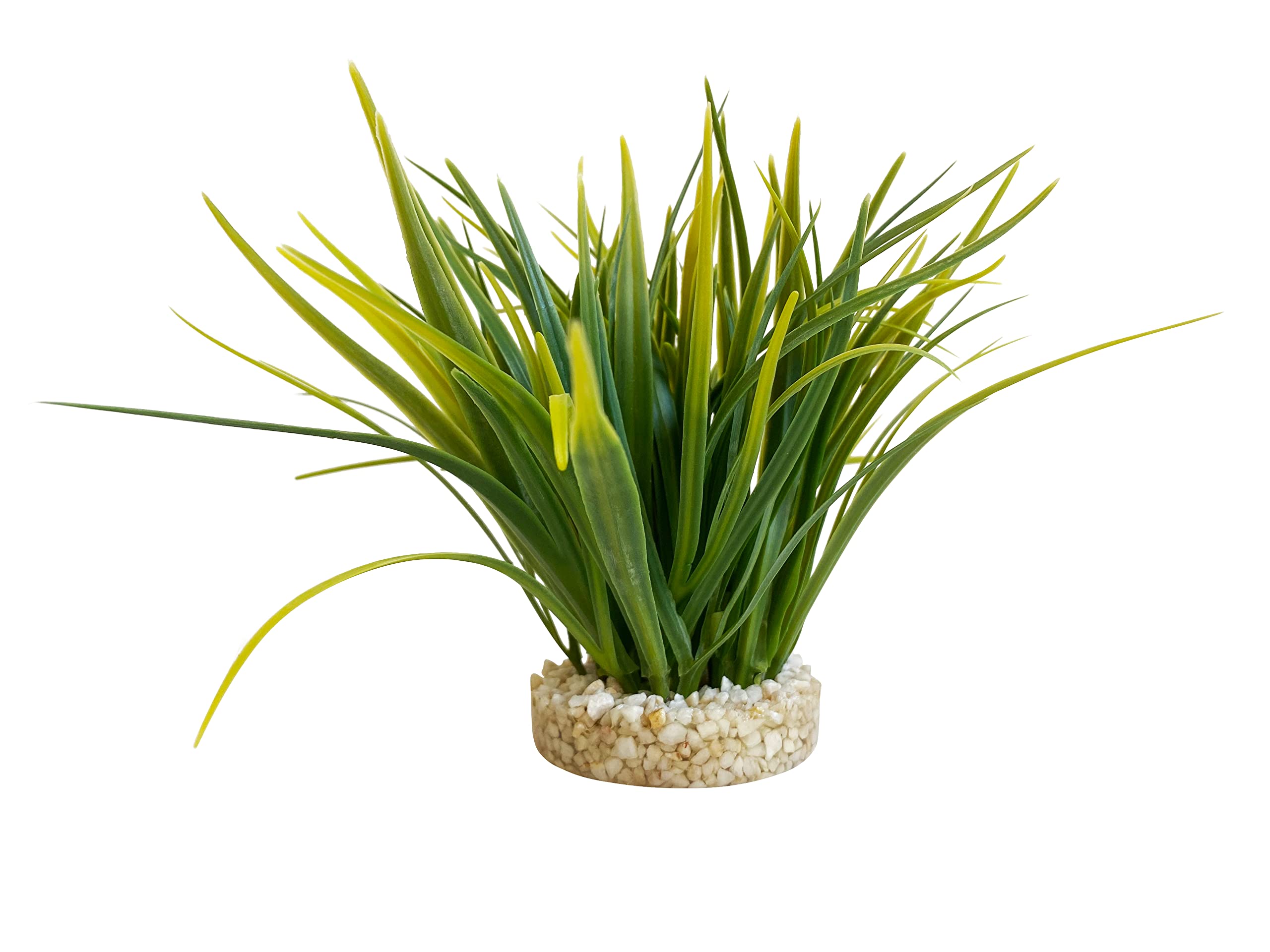 Tyrol Artificial Aquarium Plant – Plastic on Base – Green Bush Indoor Plant – Easy Anchoring – Made in France