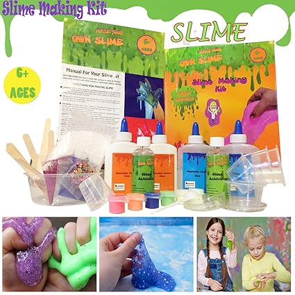 Mystique Generation Slime Kit 26 Pcs Diy Slime Supplies Glitter Slime Make Glow In The Dark Making Kit For Girls Boys Kids Educational Slime