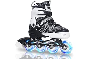 MammyGol Kids Inline Skates Boy or Girls Adjustable Skates with Illuminating Wheels Roller Skates for Beginners