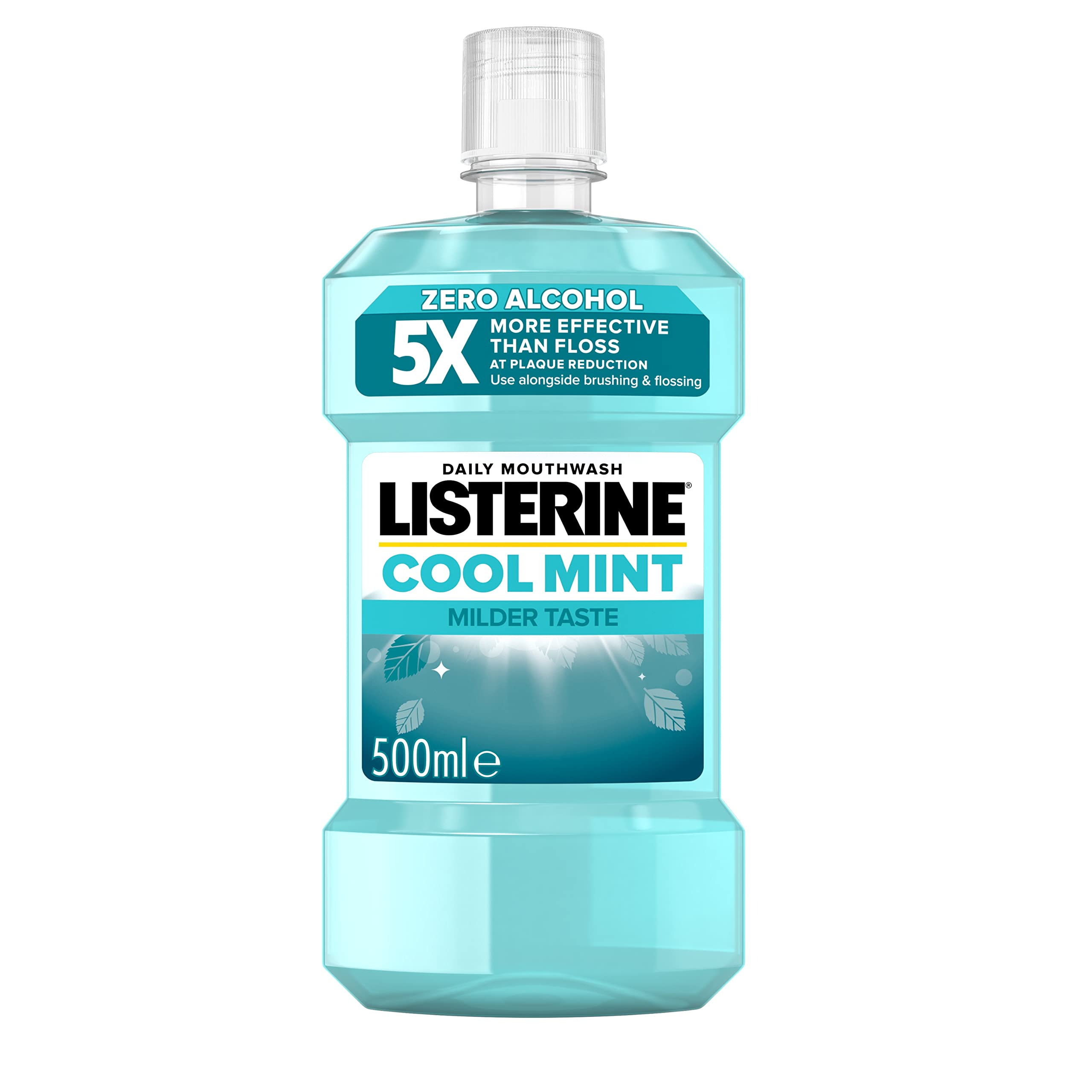 Listerine Daily Mouthwash Milder Taste, Cool Mint, 500m