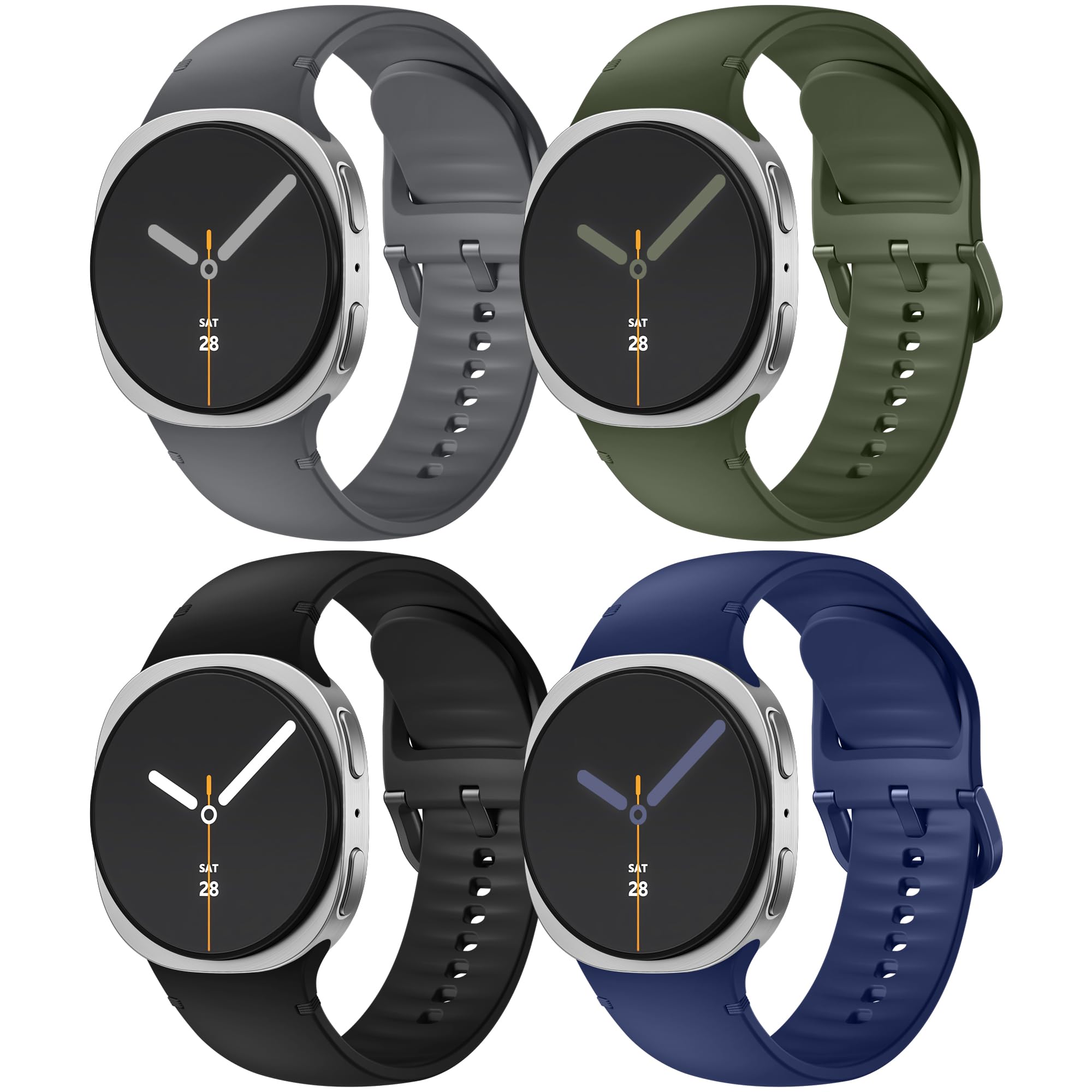 Lenrao Sport Band for Samsung Galaxy Watch 8 Band/Galaxy Watch 8 Classic Band 46mm 40mm 44mm, No Gap Soft Silicone Breathable Strap One Click Waterproof Replacement for Women Men