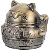 MAGICLULU Cat Design Ashtray Zinc Alloy Windproof Ashtray Portable Metal Japanese Maneki Cat for Home Decor Office Indoor Outdoor Use 4.53 In