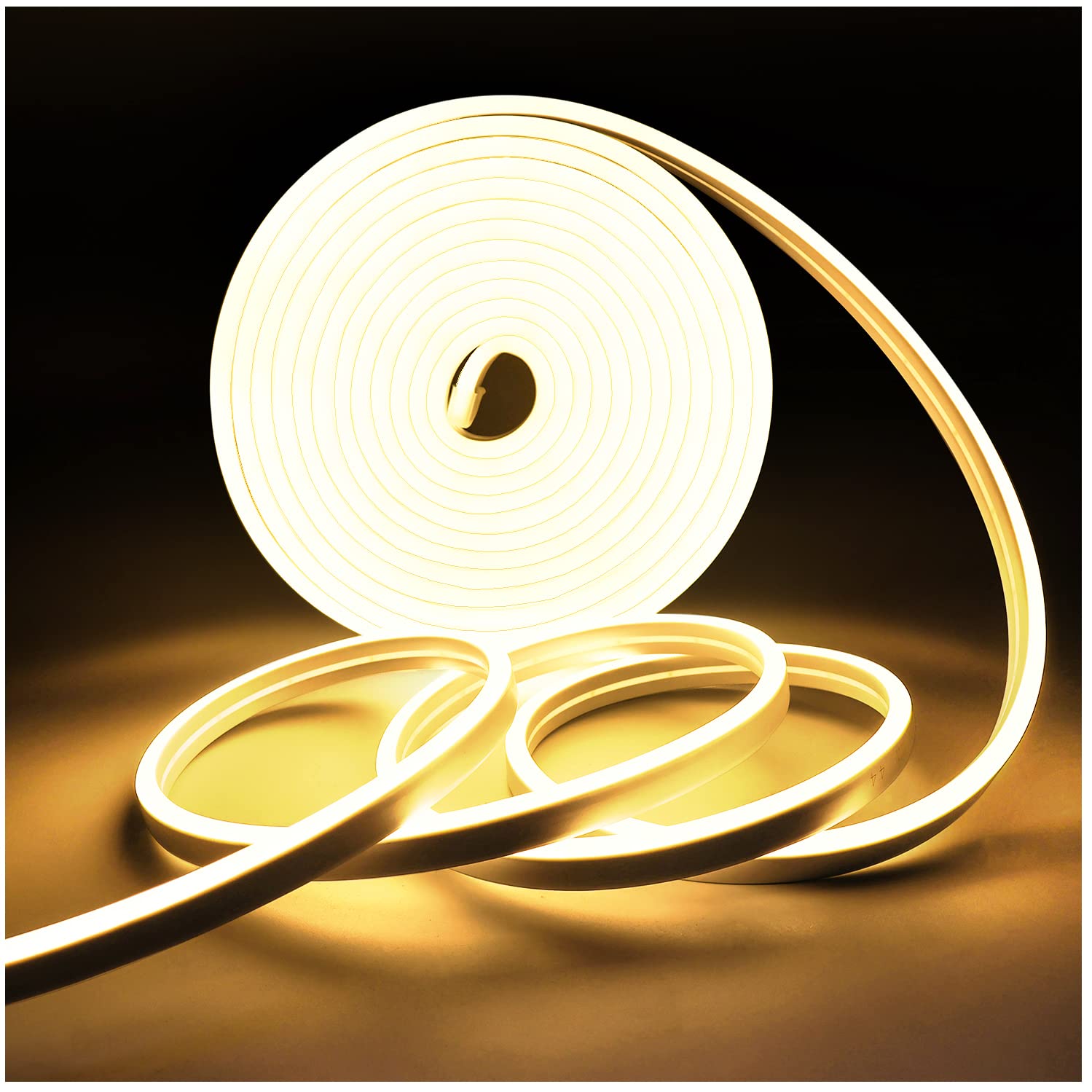 Tesfish Neon LED Strip Lights, Warm White 3000K LED Strip DC 12V 5M 120 LEDs/M Total 600 LEDs Flexible LED Light Strips for Bedroom, Bar, Playroom, Birthday, Christmas Party