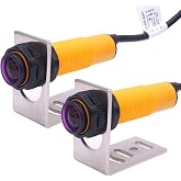 Taiss/ 1 Pair Photoelectric Sensor M18 Infrared Ray Through-Beam Reflection Optical Photoelectric Switch Sensor NPN NO 6-36VDC Proximity Switch Inductive Distance 5M with mounting Bracket E3F-5DN1