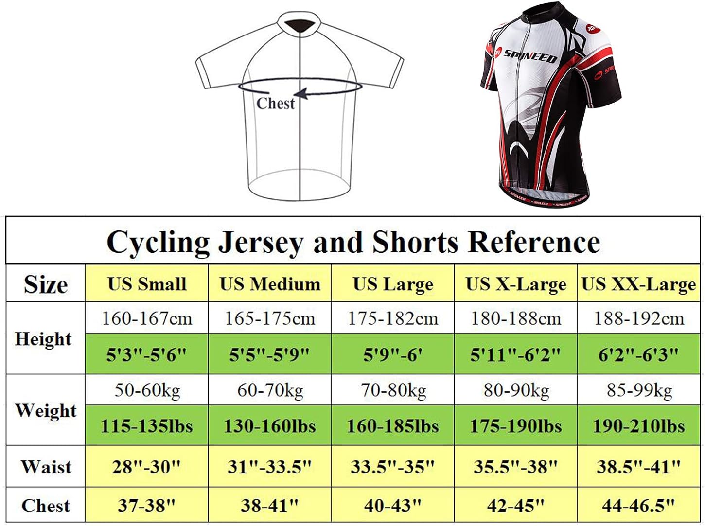 sponeed Cycling Jersey Short Sleeve Men MTB Bike Clothing Road Bicycle Shorts Padded : Clothing