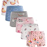 Kids Little Girls Underwear Toddler Baby 100% Cotton Soft Briefs Panties Cartoon Big Girls Undies 1-10 Years (Pack of 6)