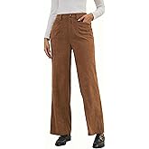 Eddoyee Stretch Corduroy Pants Women Wide Leg Straight High Waisted Fall Casual Pants 2026 Cropped Trousers Trendy Outfits