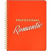 ban.do Red Rough Draft Mini Spiral Notebook with Saying, 9" x 7" with Quote, Pockets, and 160 Lined Pages, Professional Romantic