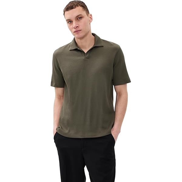 Theory Men's Breach Textured Polo, Ivory, XS | Amazon.com