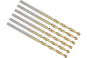 PATIKIL 1mm Drill Bit, Jobber Straight Shank M2 High-Speed Steel 135° Titanium Nitride TiN Coated for Stainless Steel Hard Me