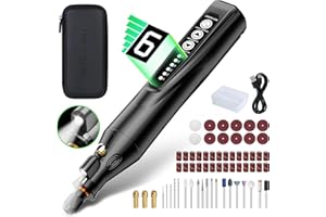 MNT MAINIT Cordless Rotary Tool, 6 Speed 4V USB Charging Rotary Tool Kits with 62 Accessories, Multi-Purpose Power Rotary Tools for Sanding, Cutting Polishing, Drilling, Engraving, DIY Creations. (Black)