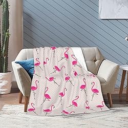 Duduho Pink Flamingos Bed Blanket Ultra Soft Throw