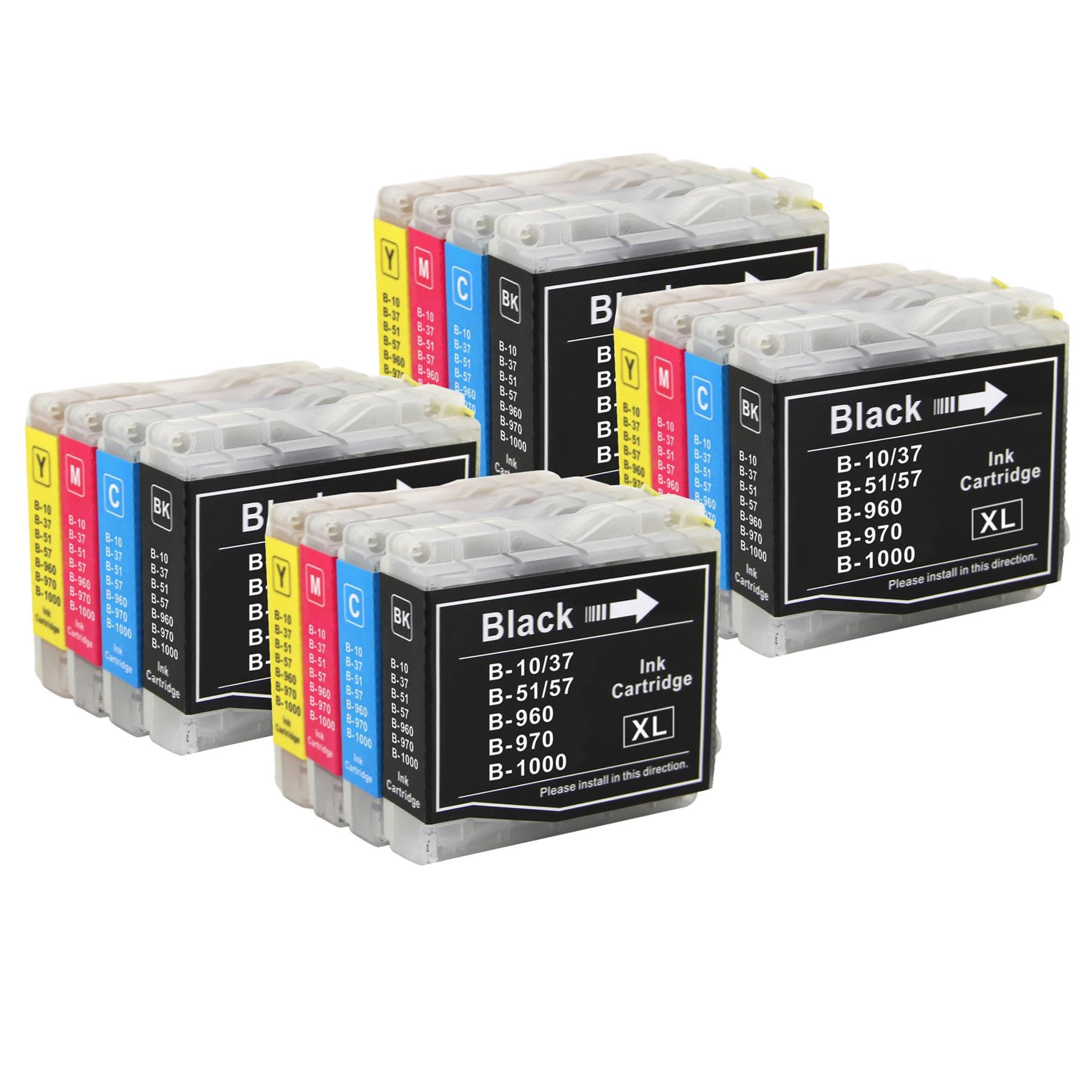 Go Inks 4 Set of 4 Ink Cartridges to replace Brother LC970 and LC1000 Compatible/non-OEM for Brother DCP, MFC, FAX Printers (16 Inks)