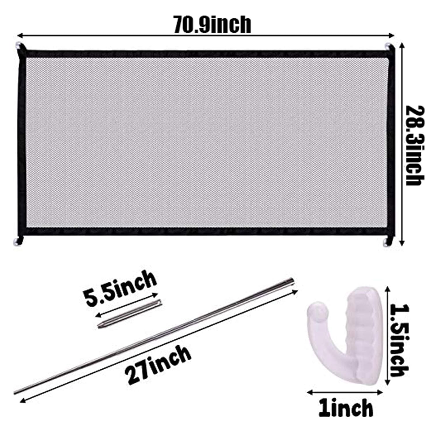 70.9"x28.3" Pet Gate, Baby Gate, Magic Gate Portable Folding mesh gate Safe Guard Isolated ，Indoor and Outdoor Safety Gate Install Anywhere : Baby