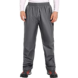 JAEZZIY Men's Rain Pants Waterproof Rain Over Pants