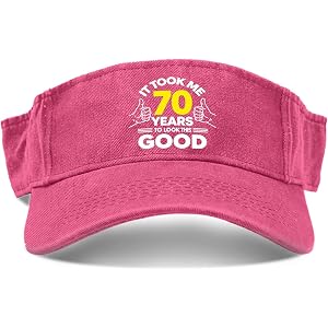 it Took me 70-Years to Look This-Good Hats Washed Distressed Running Visor caps