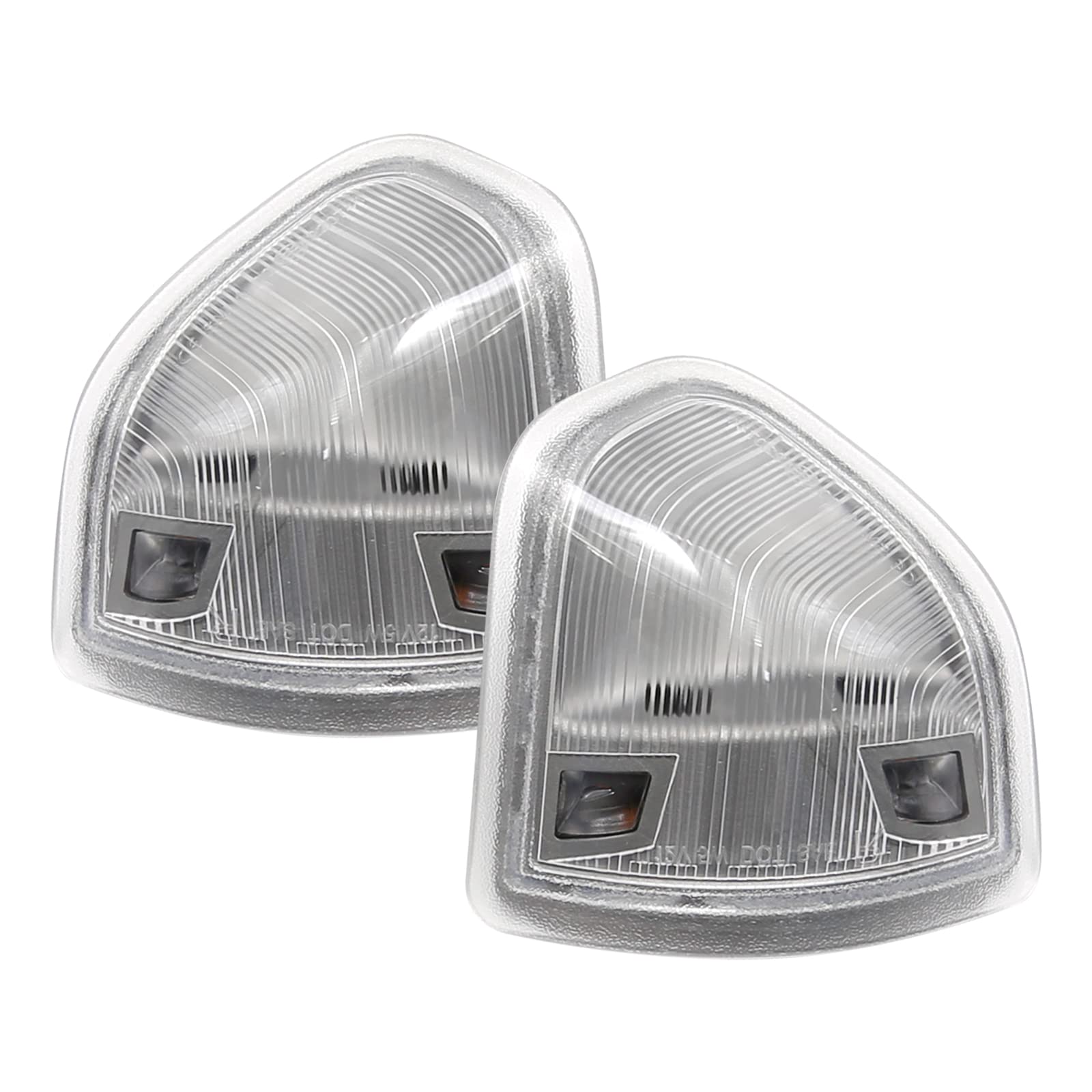 Photo 1 of Vkinman 68302828AA 68302829AA Left and Right LED Side Mirror Turn Signal Light Replacement for 2010-2018 Dodge Ram 1500 2500 3500 4500 5500, 2 Pcs (Clear Cover Lens)