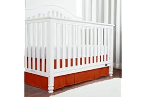 LOVE2SLEEP Crib Pleated Bed Skirt, 100% Egyptian Cotton 800 Thread Count, Mini Crib Size (24" x 38"+10") Inch Drop Toddler Bed Skirt for Baby Boys or Girls - Burnt Orange Solid