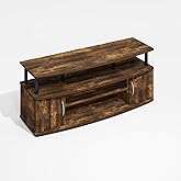 Furinno Jaya TV Stand, Entertainment Center, TV Console, for TV up to 55 Inch, with 2 Doors and Cable Management Holes, for Living Room, Bedroom, Amber Oak