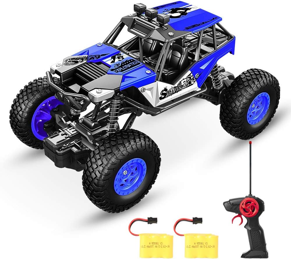 SPESXFUN Remote Control Car, Newest Vision RC Car Off Road RC Truck Hobby Toy Cars Small Electric Vehicle Crawler for Kids and Adults with Two Batteries