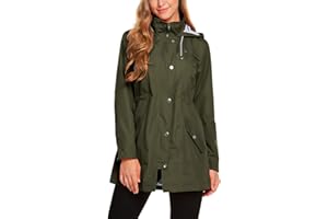 ZHENWEI Womens Lightweight Hooded Waterproof Active Outdoor Rain Jacket S-XXL