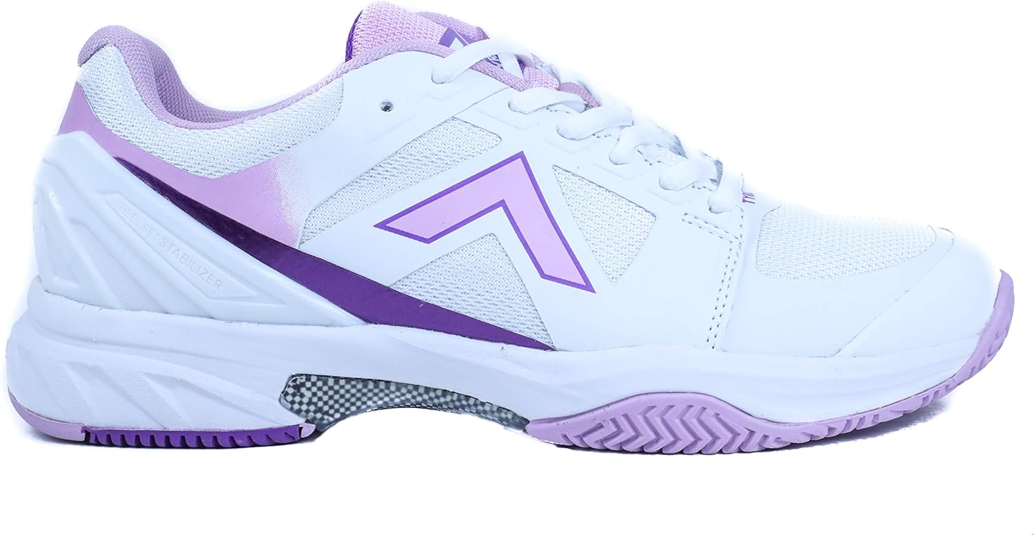 Tyrol Womens Striker Pro Series Pickleball Shoe 6.5, White/Purple Women