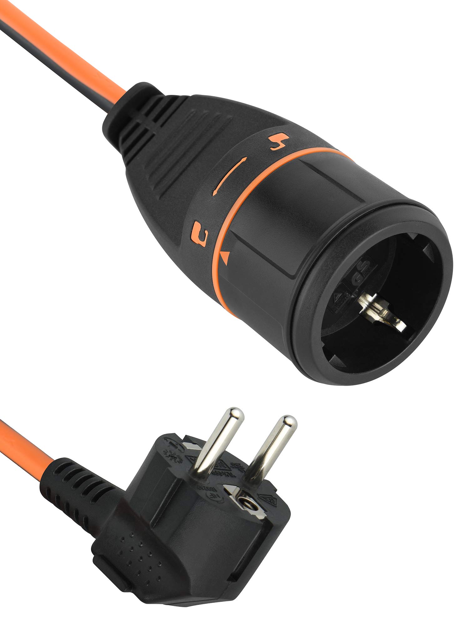 Electraline 01730 3G1.5 Electrical Extension Cable with Electralock Socket Equipped with a Locking Mechanism That Prevents Accidental Disconnections of the Socket, 10 M