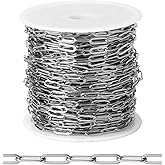 [33FT] Stainless Steel Paperclip Chains for Jewelry Making, 3mm Wide 304 Stainless Steel Paperclip Link Chain Roll Bulk for DIY Jewelry Making Craft