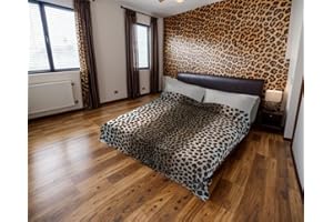 SOLARON Korean Super Thick Heavy Weight Ultra Silky Soft Mink Heavy Duty Reversible Blanket Bed comforters bedspreads Bedding Comforter King or Queen(King, Leopard Brown)