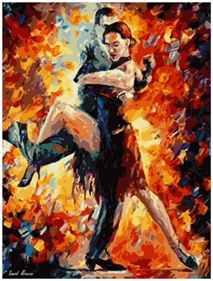 Paint by Numbers Kits for Adults Children Seniors Junior Painting by Numbers DIY Abstract Dancing Tango Figure Canvas Decoration Art Picture Gift-Without Frame
