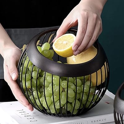 Buy Vanra フルーツバスケット お菓子 果物収納かご フルーツ入れ フルーツカゴ 金属製 フルーツボウル おしゃれ ブラウン Online In Paraguay B07zn5gq63