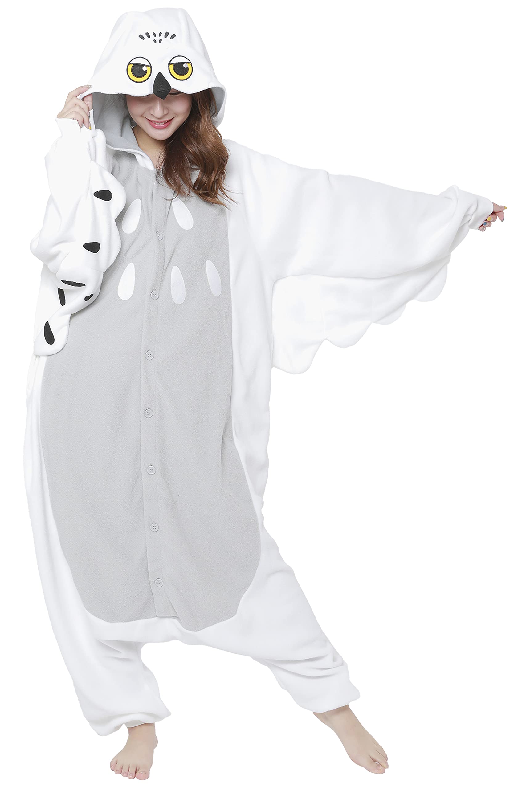 Sazac Unisex-adult Snowy Owl Pajama Fancy dress costume Standard