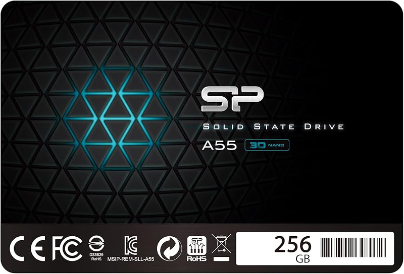 Silicon Power 256GB SSD 3D NAND A55 2.5 inch SATA III 7mm SLC Cache
