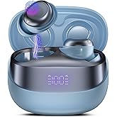 DUSONLAP Sleep Earbuds Bluetooth 5.4 in Ear Light-Weight Headphones, Mini Sleep Headphones Small Design for Side Sleepers, 47H Playtime with Charging Case, Clear Calls Earphones, Haze Blue