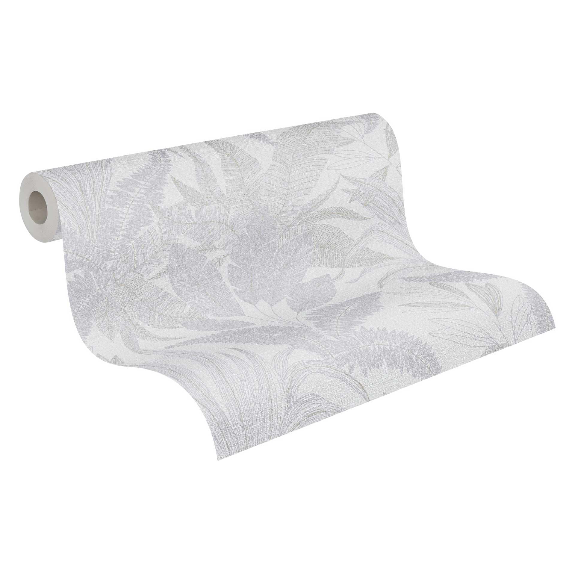 Livingwalls Non-Woven Wallpaper with Leaf Design in Grey, Silver – 10,05 x 0,53 m Designer Wallpaper – 396541