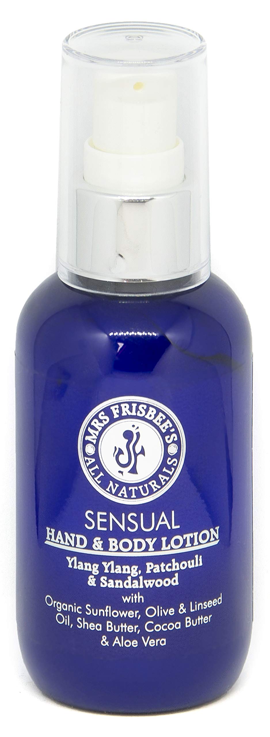 Sensual Organic Hand & Body Lotion, with Sandalwood, Patchouli and Ylang Ylang Pure Essential Oils, Shea Butter, Cocoa Butter, and Vitamin E/Handmade/Natural/Vegan/Cruelty Free (100ml)