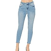 WAX JEAN Women's Butt I Love You Push-Up Classic 5-Pocket Ankle Skinny Jeans