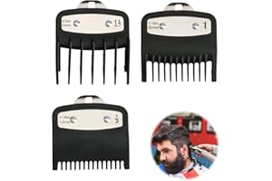 SRLWMYI 3 Pack Clipper Guards Set Clipper Guards Premium Compatible with Wahl Hair Clippers Trimmers with Metal Clip 3 Cutting Lengths (1/2", 1",1 1/2",) (1.5,3,4.5 mm)- Fits Most Wahl Clippers Guide Combs