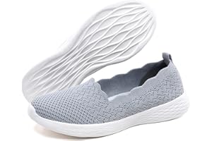 poemlady Women's Slip on Loafer Shoes - Mesh Casual Ballet Flat Nurse Walking Sneakers Knit Round Toe Casual Memory Foam Shoes 2235