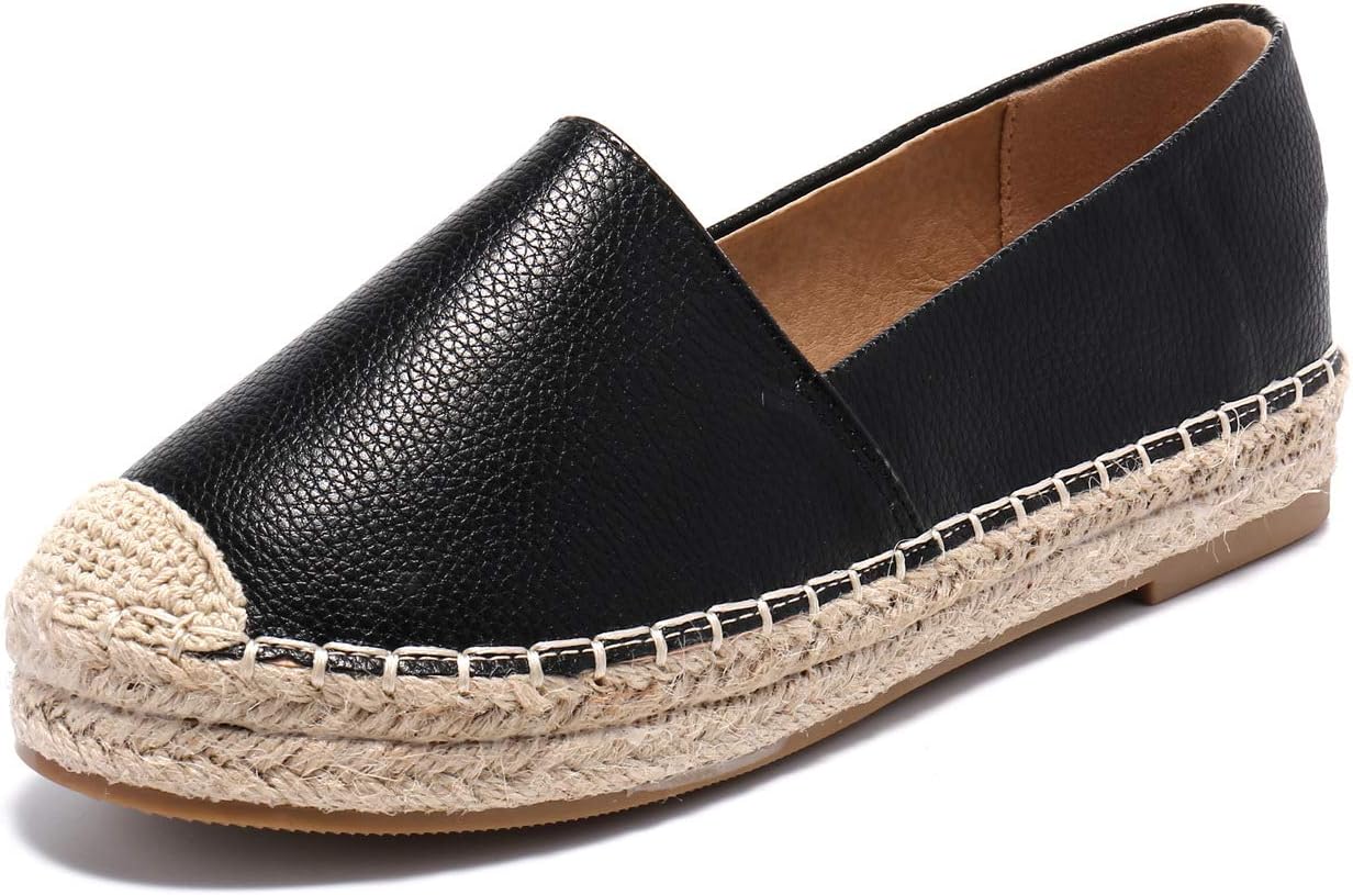 Alexis Leroy Women Closed Toe Slip On Casual Espadrilles Loafer Flat Comfort Shoes