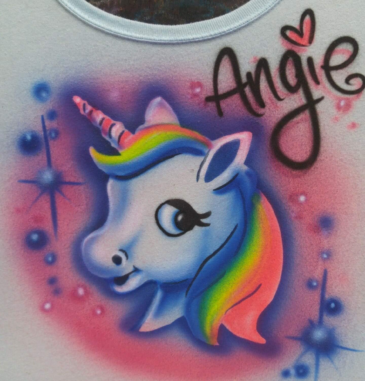 Custom Airbrush Unicorn - Youth/Adult Hoodie Sweatshirt - Personalized with Name