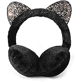 BTHRORO Kids Ear Muffs for Winter Cute Cat Earmuffs Plush Warm Ear Warmers Winter Accessories for Girls Cold Weather Earmuffs