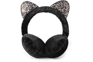 BTHRORO Kids Ear Muffs for Winter Cute Cat Earmuffs Plush Warm Ear Warmers Winter Accessories for Girls Cold Weather Earmuffs