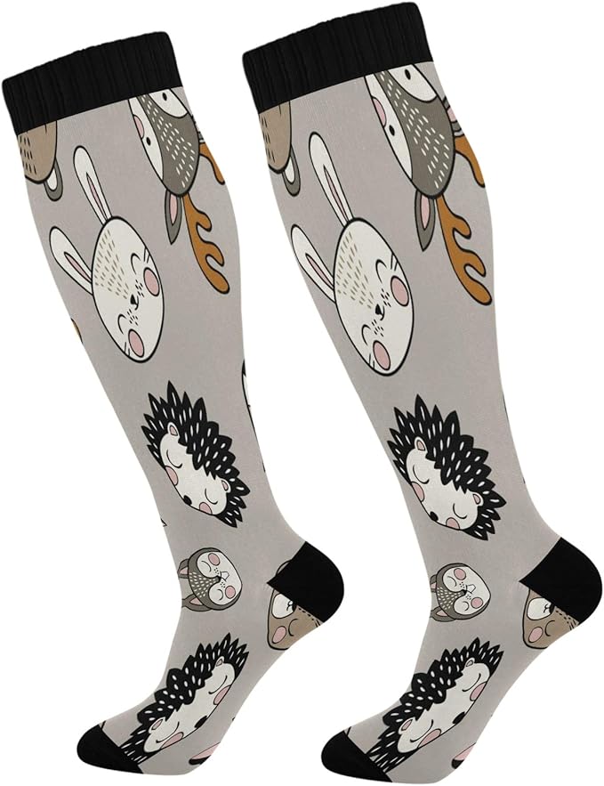 Blueangle 1 Pairs Cute Woodland Animals Compression Socks