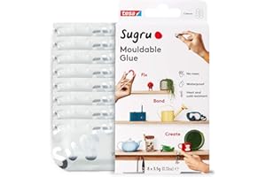 Tesa Sugru Super Glue - Waterproof Glue for Home Improvement + Craft Glue Tasks - Use as Wood Glue, Poster Putty or Silicone Adhesive for Repairing + Bonding - 8 Pack - White (3.5g/ea)