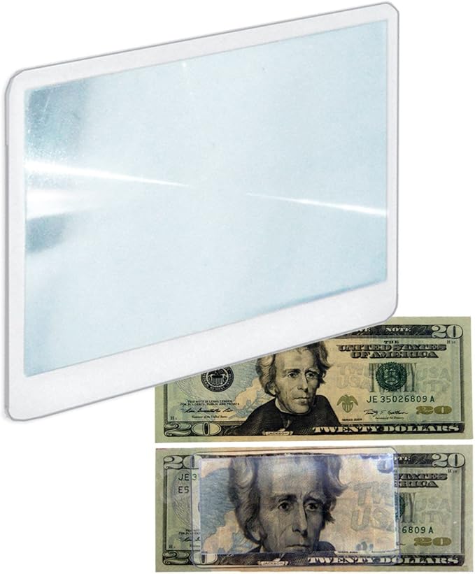 4pc Pocket Credit CardSize Magnifier 2X Flexible Vinyl Health & Personal Care