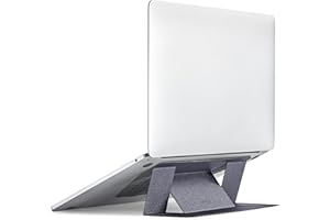 MOFT Laptop Stand for Desk, Adhesive MacBook Computer Stand with 2 Adjustable Viewing Angles, Foldable and Portable Laptop Riser Compatible with 11"-16" Laptops, Starry Grey(Adhesive Version)