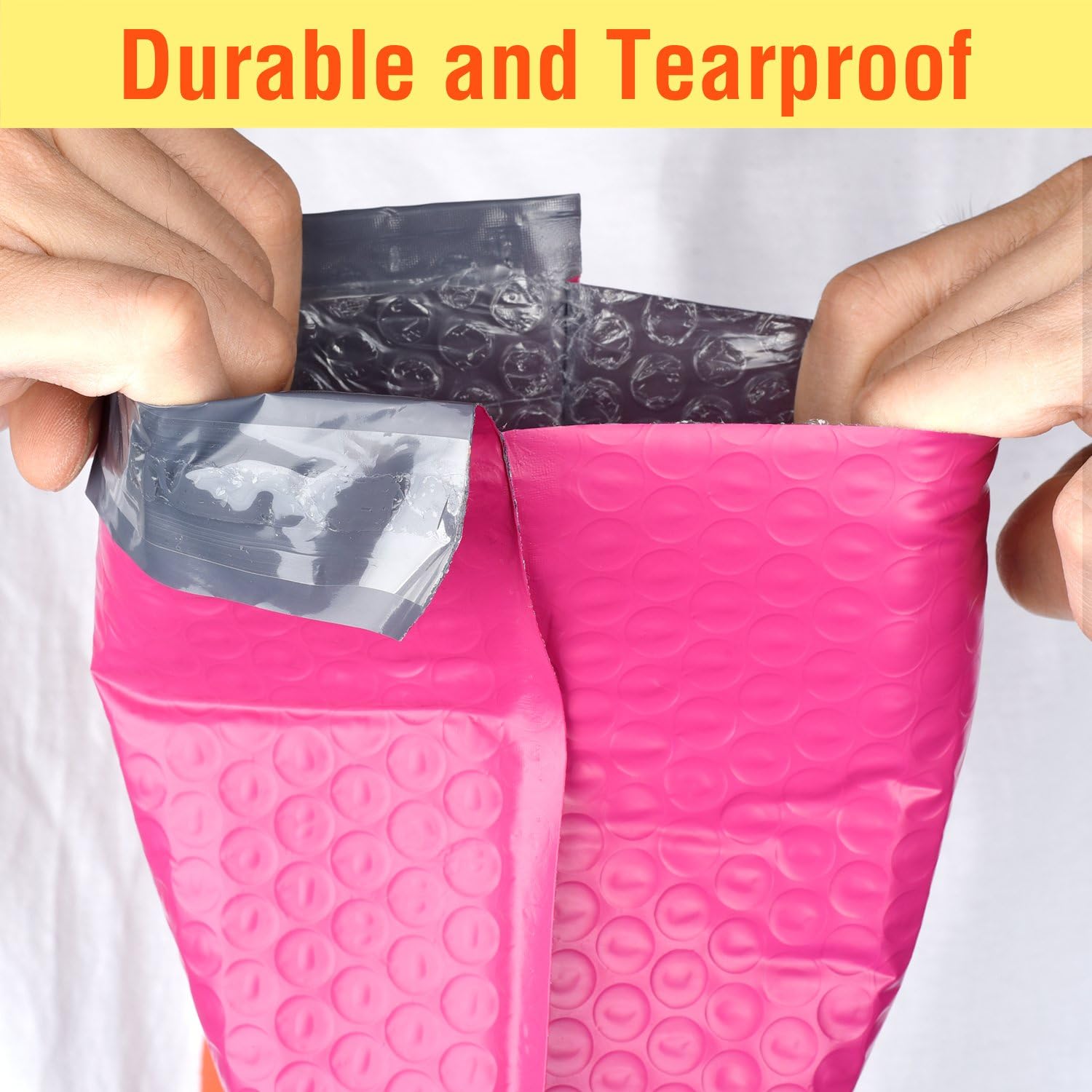 Fu Global 4x8 Inch Poly Bubble Mailer Pink Self Seal Padded Envelopes Pack of 50 : Office Products