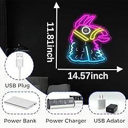 lmprintNook Lucky Lama Neon Signs for Wall