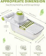 ADOV All in 1 Mandoline Slicer 8 Blades Food Container Hand Guard Lime view 5